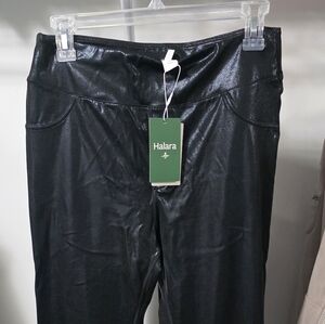HALARA Shiny Black Full-Length Leggings NWT Size L